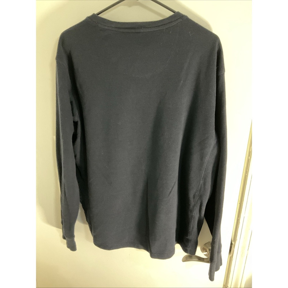 Eddie Bauer Men's Long Sleeve Henley Shirt 1/4 Button Black Size XL - Picture 5 of 5